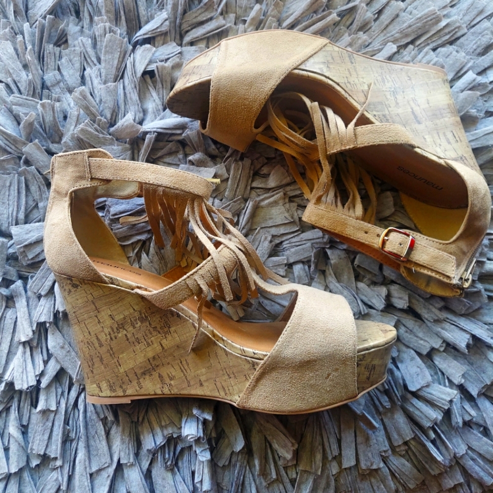 Maurices Shoes Wedge Tan Size 11